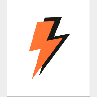 Orange and Black, Lightning Bolts Posters and Art